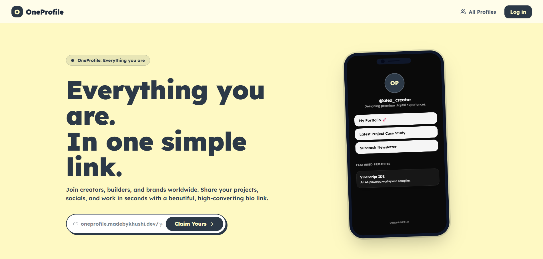 OneProfile - One Profile for all your links